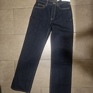 Mango Dark Blue Straight Leg Jeans